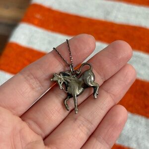 Vintage 70s/80s Sterling Silver Unicorn Pendant Necklace
